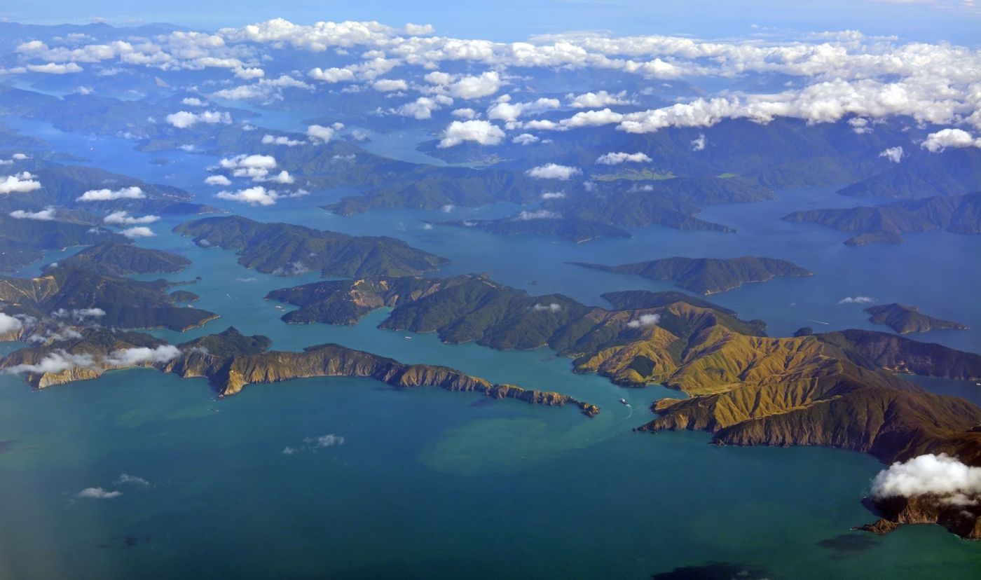 Aerial-View-of-Marlborough-Sounds-New-Zealand