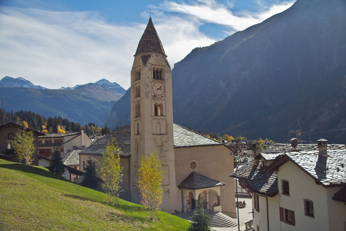 Historic-Bell-Tower-in-TMB-Courmayer-Italy
