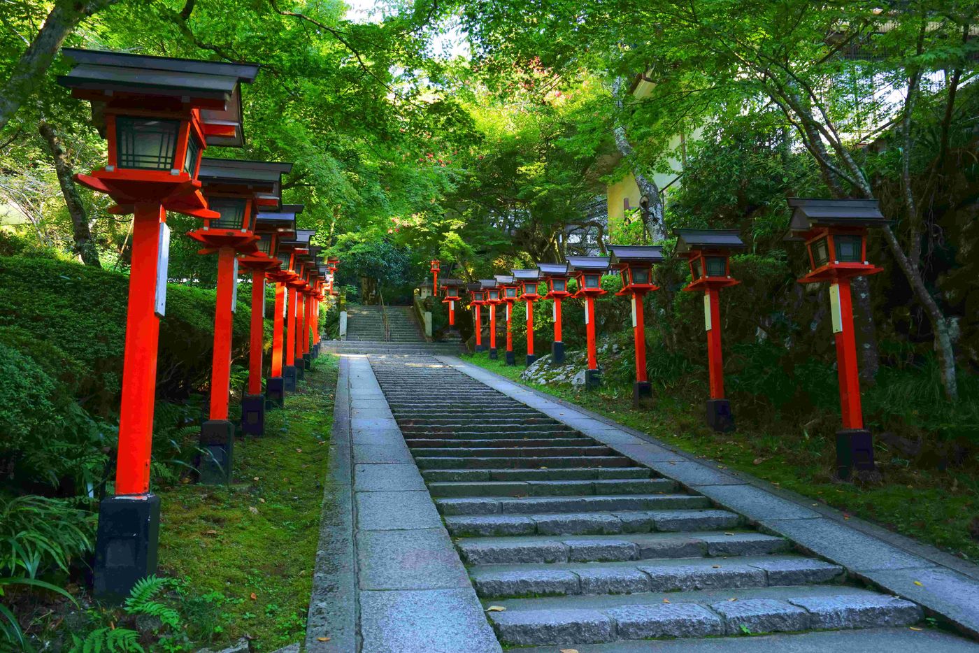 Kyoto stairs walk to temple