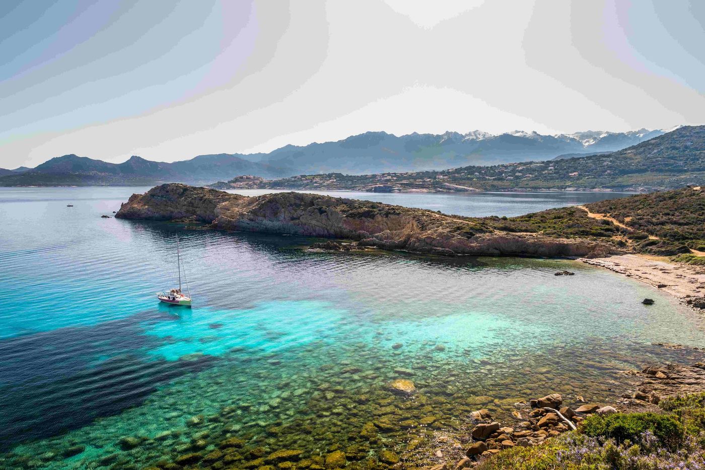 Mediterranean sea on the coast of La Revellata in the Balagne region of Corsica