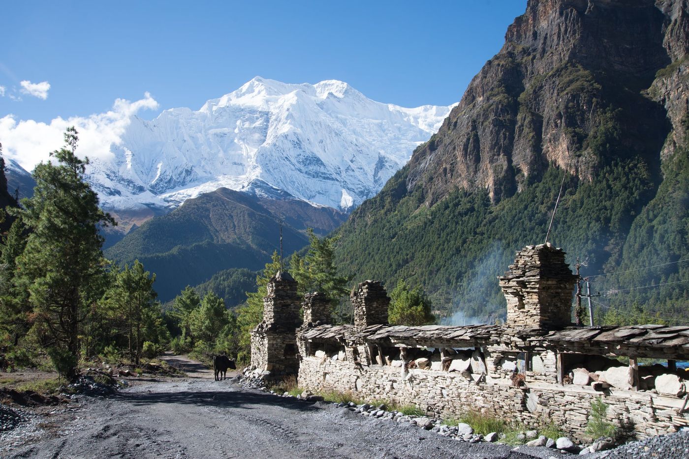Prayer,Wheels,Nearby,The,Village,Of,Pisang,On,The,Annapurna