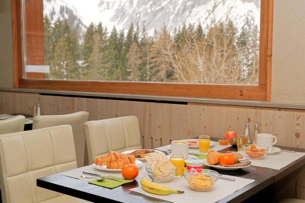 The Edelweiss Hotel la fouly breakfast view