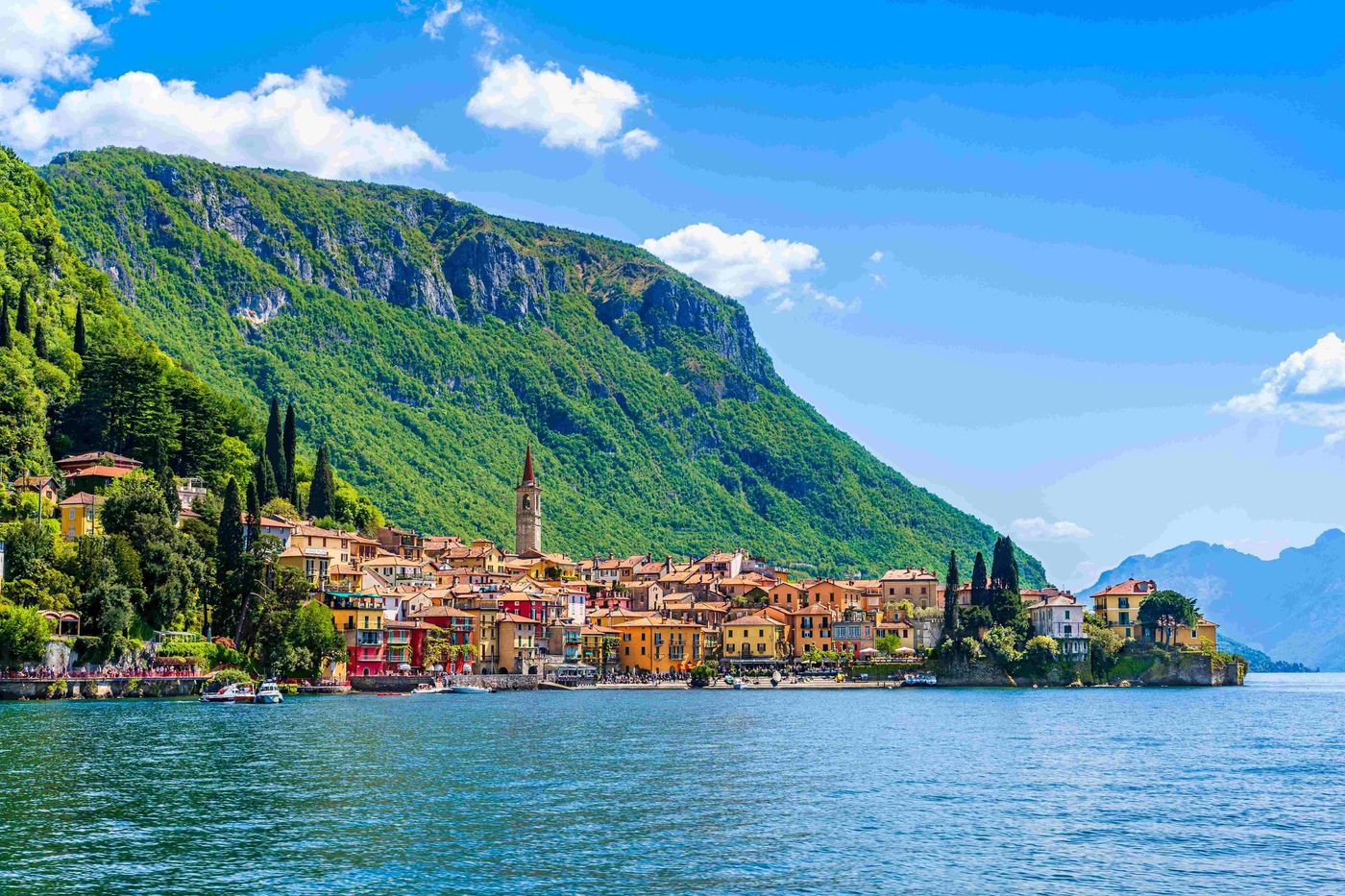 Very beautiful Varena village on Lake Como riviera in Lombardy Italy