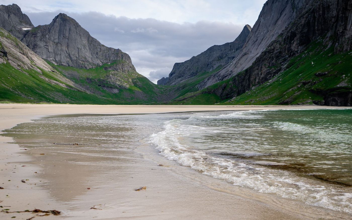 View of Horseid Beach in the Lofoten Islands