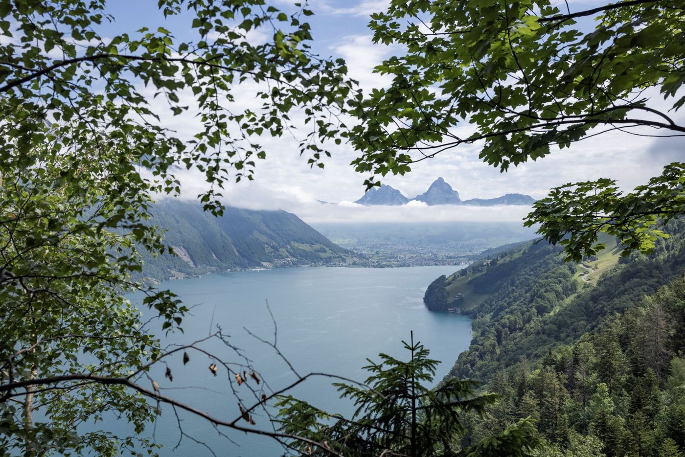 View of Lake Lucerne looking toward the distant peaks of the Mythen mountains-supplied by Eurortrek