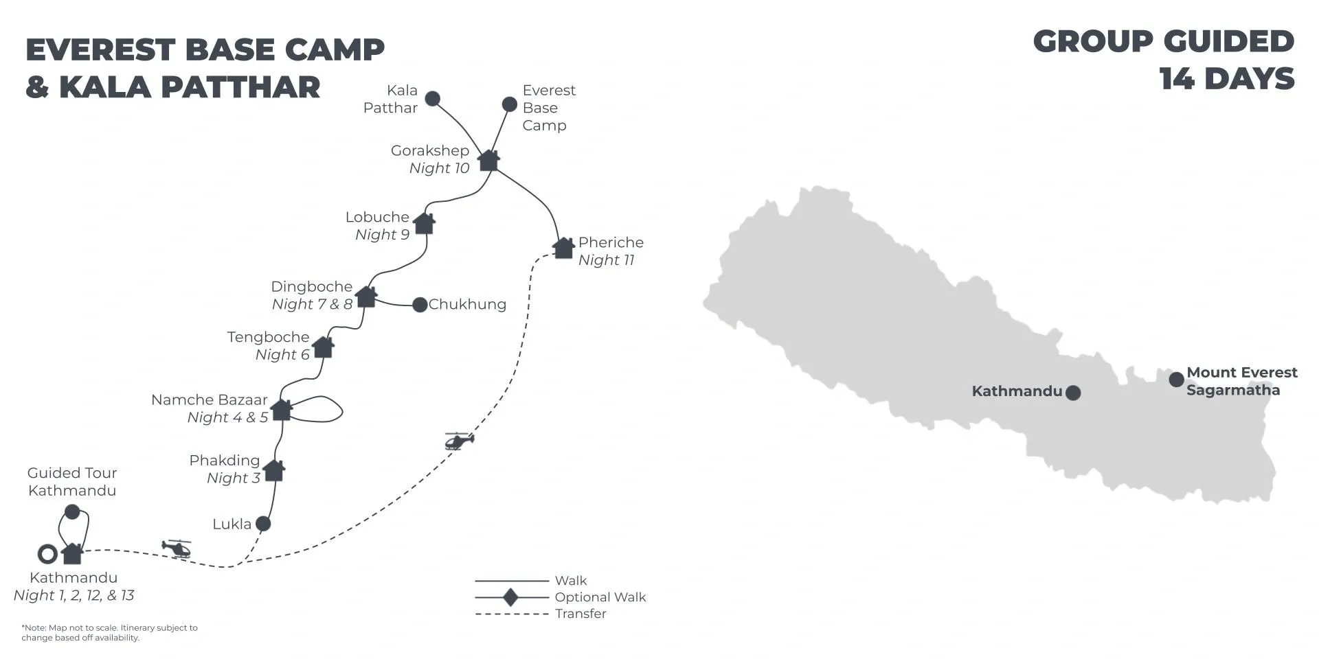 Everest Base Camp & Kala Patthar - 14 Days route map