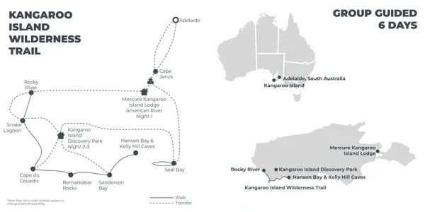 Kangaroo Island Wilderness Trail - 6 Days route map