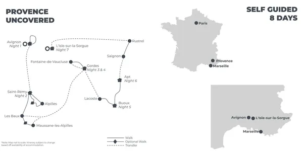 Provence Uncovered - 8 Days route map