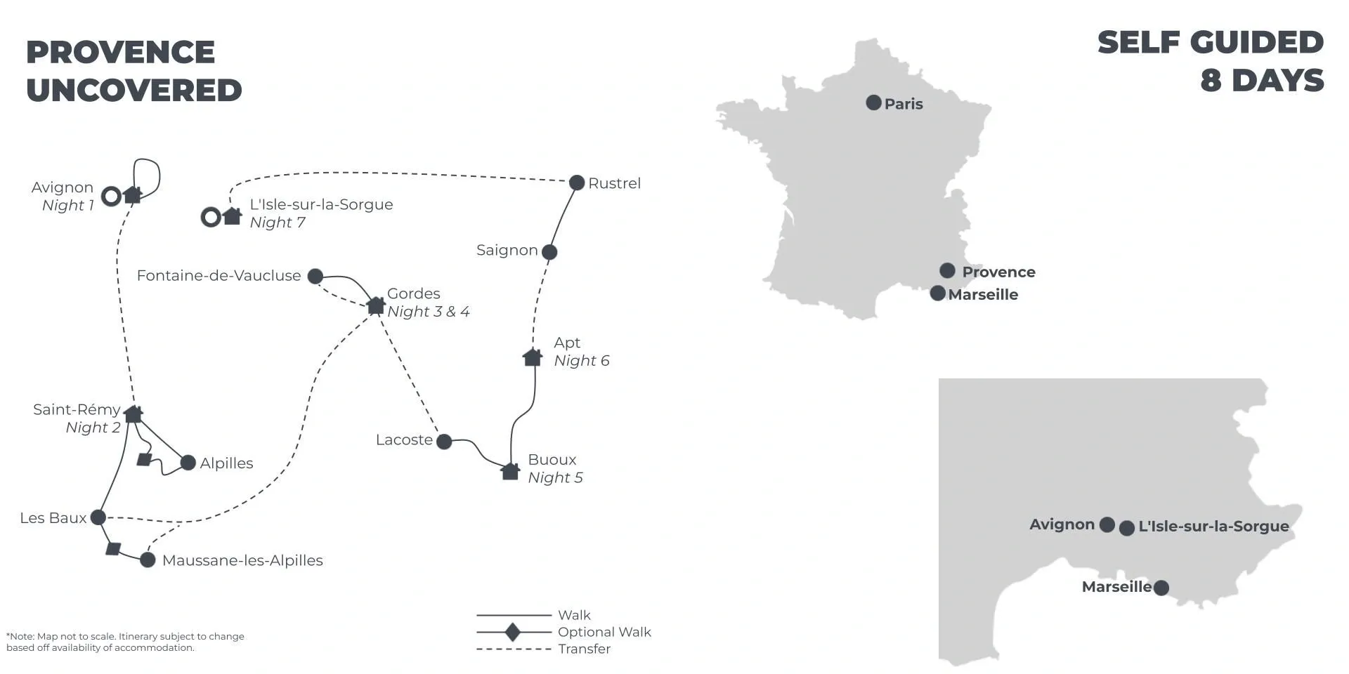 Provence Uncovered - 8 Days route map