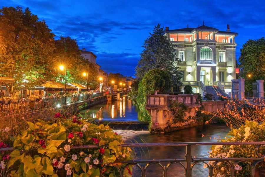provence walking trailsprovence walking trails small town view over river at night